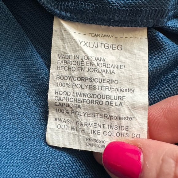 Under Armour HeatGear Hooded Tee Blue Logo Short Sleeve Kids YXL - Picture 7 of 8